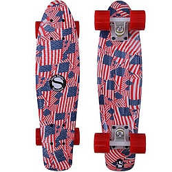 Plastový skateboard Shock Design FLG white/red